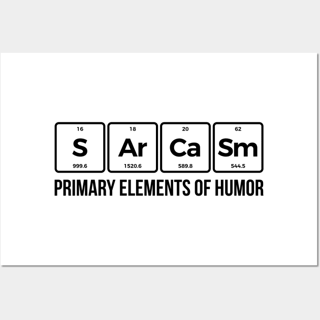 Sarcasm Elements of Humor Periodic Table Graphic T-Shirt Wall Art by RedYolk